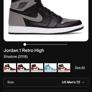 Jordan 1 Retro High Black Gray Sneakers
